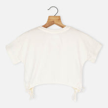 Load image into Gallery viewer, Typographic Printed Cotton T-Shirt- Off White
