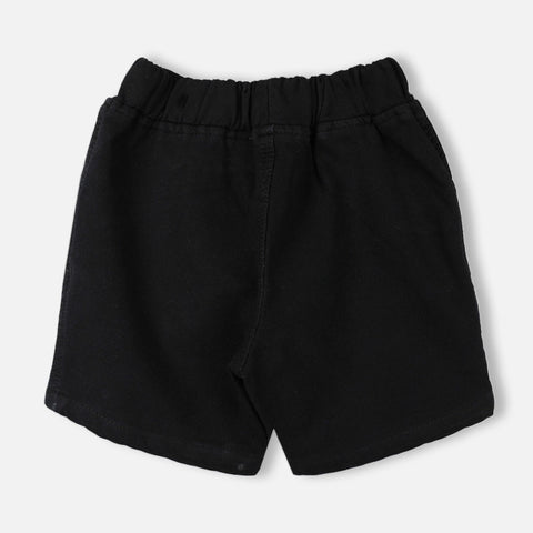 Black Elasticated Demin Shorts