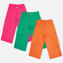 Load image into Gallery viewer, Wide Leg Jeans- Pink, Green &amp; Orange
