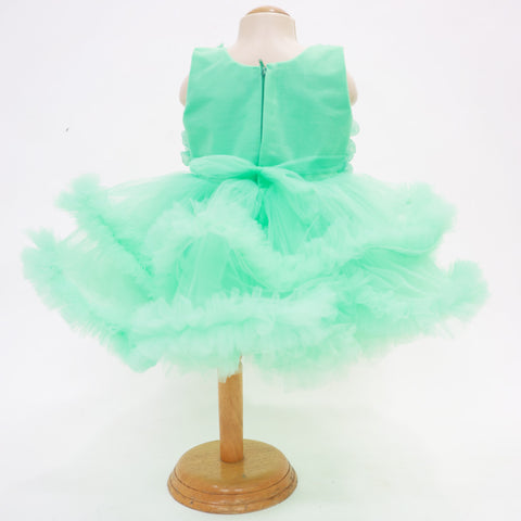 Mint Ruffled Hem Party Dress