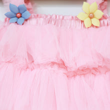 Load image into Gallery viewer, Peach Layered Party Dress With Pretty Wristbands
