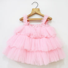 Load image into Gallery viewer, Peach Layered Party Dress With Pretty Wristbands
