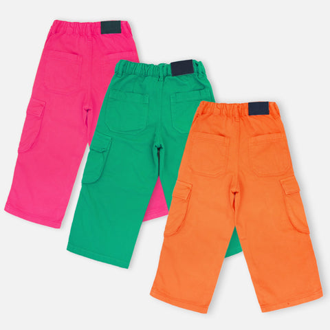 Wide Leg Jeans- Pink, Green & Orange