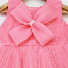 Load image into Gallery viewer, Pink Bow Embellished Party Dress With Booties &amp; Headband
