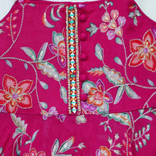 Load image into Gallery viewer, Pink &amp; Mustard Embroidered Kurta With Palazzo &amp; Net Dupatta
