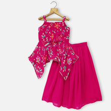 Load image into Gallery viewer, Pink &amp; Mustard Embroidered Kurta With Palazzo &amp; Net Dupatta
