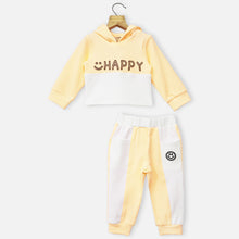 Load image into Gallery viewer, Yellow &amp; Pink Hooded Crop Top With Joggers Co-Ord Set
