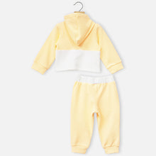 Load image into Gallery viewer, Yellow &amp; Pink Hooded Crop Top With Joggers Co-Ord Set
