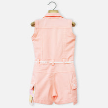 Load image into Gallery viewer, Peach &amp; Blue Sleeveless Jumpsuit
