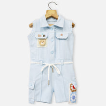 Load image into Gallery viewer, Peach &amp; Blue Sleeveless Jumpsuit
