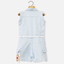 Load image into Gallery viewer, Peach &amp; Blue Sleeveless Jumpsuit
