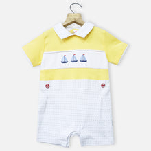 Load image into Gallery viewer, Blue &amp; Yellow Half Sleeves Romper
