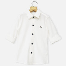 Load image into Gallery viewer, White Relaxed Fit Full Sleeves Shirt
