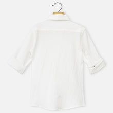 Load image into Gallery viewer, White Relaxed Fit Full Sleeves Shirt
