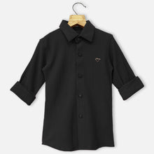 Load image into Gallery viewer, Black Relaxed Fit Full Sleeves Shirt
