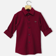 Load image into Gallery viewer, Maroon Full Sleeves Shirt
