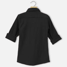 Load image into Gallery viewer, Black Relaxed Fit Full Sleeves Shirt
