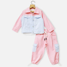 Load image into Gallery viewer, Pink Jacket With White Top &amp; Cargo Joggers
