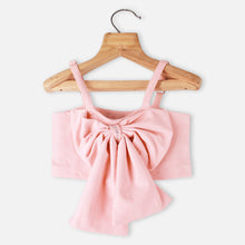 Load image into Gallery viewer, Pink Front Bow Crop Top
