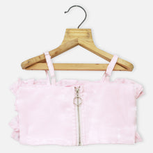 Load image into Gallery viewer, Pink Ruffled Sleeveless Crop Top
