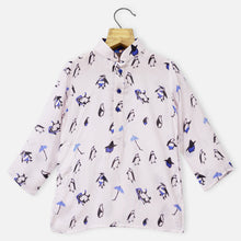 Load image into Gallery viewer, Pastel Penguin Theme Kurta With Black Pajama
