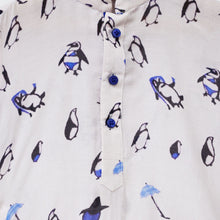 Load image into Gallery viewer, Pastel Penguin Theme Kurta With Black Pajama
