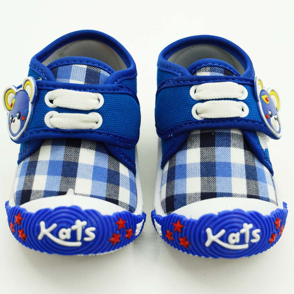 Blue Checked Printed Casual Shoes