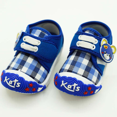 Blue Checked Printed Casual Shoes