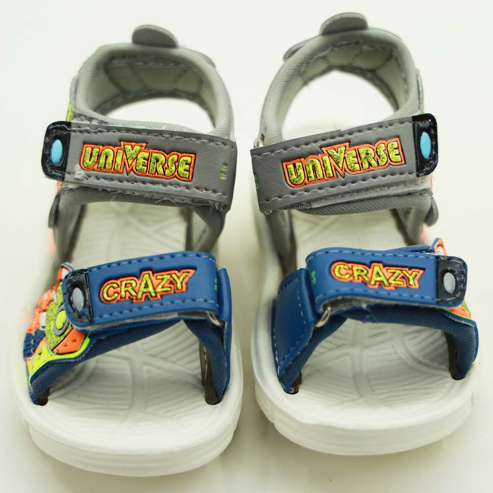 Grey Space Theme Velcro Strap Sandals