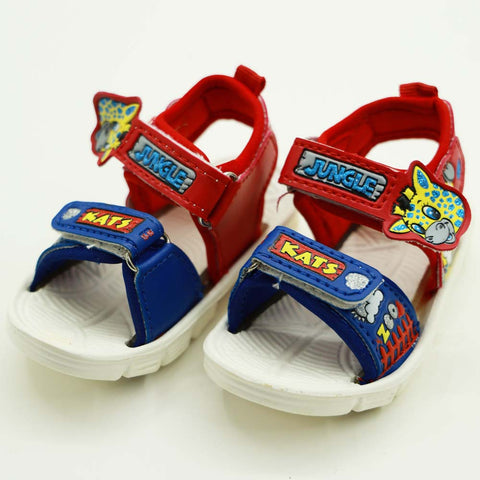 Red Jungle Theme Velcro Strap Sandals