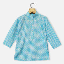 Load image into Gallery viewer, Blue Star Printed Kurta With Beige Pajama
