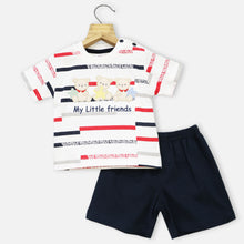 Load image into Gallery viewer, White T-Shirt With Navy Shorts Set
