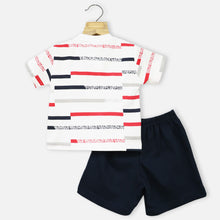 Load image into Gallery viewer, White T-Shirt With Navy Shorts Set
