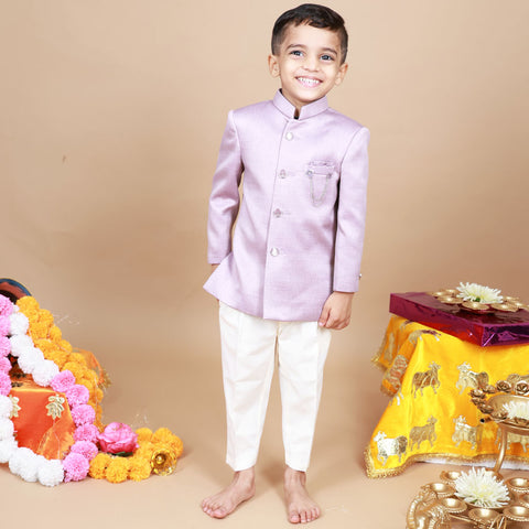 Lilac Striped Sherwani Set