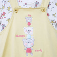 Load image into Gallery viewer, Yellow Dungree With White Teddy Bear Printed T-Shirt
