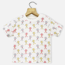 Load image into Gallery viewer, Yellow Dungree With White Teddy Bear Printed T-Shirt
