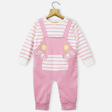 Load image into Gallery viewer, Pink Striped Full Sleeves Romper
