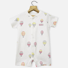 Load image into Gallery viewer, White Hot Air Balloon Theme Half Sleeves Romper
