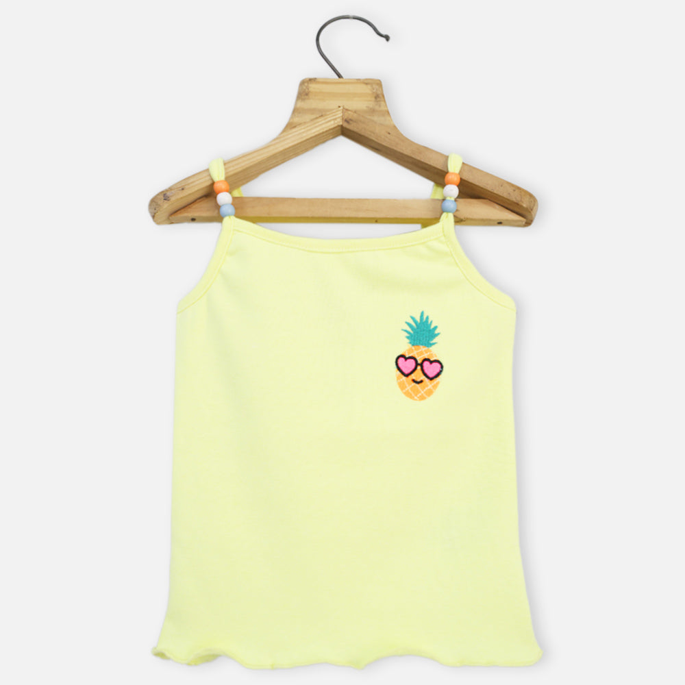 Yellow & Pink Sleevless Tank Top