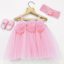 Load image into Gallery viewer, Pink Net Party Dress With Booties &amp; Headband
