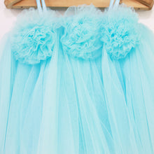 Load image into Gallery viewer, Blue Net Party Dress With Booties &amp; Headband
