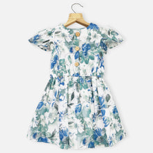 Load image into Gallery viewer, Blue Floral Printed Cotton Dress
