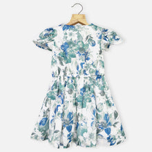 Load image into Gallery viewer, Blue Floral Printed Cotton Dress
