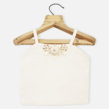 Load image into Gallery viewer, Beige Crop Top With Palazzo &amp; Shrug
