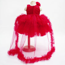 Load image into Gallery viewer, Pink Layered Net Party Dress With Detachable Tail &amp; Headband
