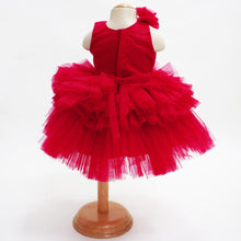 Load image into Gallery viewer, Pink Layered Net Party Dress With Detachable Tail &amp; Headband
