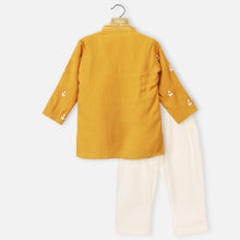 Load image into Gallery viewer, Embroidered Kurta With Pajama- Yellow, Green &amp; Blue
