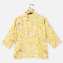 Load image into Gallery viewer, Yellow Floral Embroidered Kurta With Pajama
