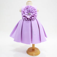 Load image into Gallery viewer, Red &amp; Purple Flower Embellished Box Pleated Dress
