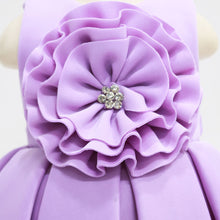 Load image into Gallery viewer, Purple Flower Embellished Box Pleated Dress
